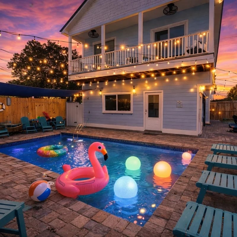 Heated Saltwater Pool • Game Room • Beach